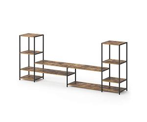 Vicco Mueble bajo para TV Fyrk, Madera Antigua, 226 x 93 cm, con estantes Abiertos para almacenar Dispositivos Multimedia