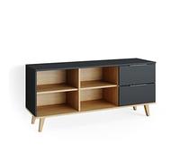 Vicco Mueble bajo para TV Nautica, Antracita, 134 x 61 cm, para Guardar Ropa y Objetos cotidianos