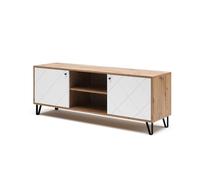 Vicco Mueble bajo para TV Nizza, Roble Artesanal, 150 x 55.2 cm, para Usar como Superficie de Apoyo Junto a la Cama