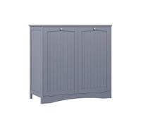 Vicco Mueble de baño "Bianco", Gris 83 x 80 cm | 2 puertas · Ropa sucia oculta a la vista · 2 cestas de lavandería inclinables · La ropa se puede ordenar por separado