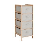 Vicco Mueble de baño Bruno, Beige, 34.5 x 86 cm con 4 cajones de Tela, para Almacenamiento de Ropa y Compatible con la Serie Bruno