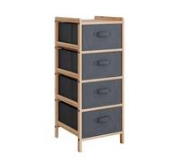 Vicco Mueble de baño Bruno, Gris, 34.5 x 86 cm con 4 cajones de Tela, para Almacenamiento de Ropa y Compatible con la Serie Bruno