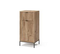 Vicco Mueble de baño Eliza, Roble Vikingo, 40 x 87 cm | con puerta y cajón, para almacenamiento en el baño o para combinar con Eliza