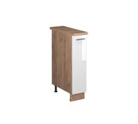 Vicco Mueble de botica Fame-Line, Blanco Alto Brillo/Roble Dorado, 20 cm, ET Roble, para Combinar con Otros módulos de la Serie Fame-Line