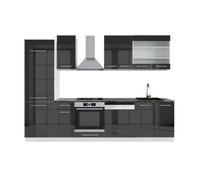 Vicco Mueble de Cocina Fame-Line, Antracita Brillo Intenso/Blanco, 300 cm