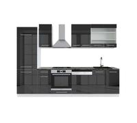 Vicco Mueble de Cocina Fame-Line, Antracita Brillo Intenso/Blanco, 300 cm, ET Antracita, Apto para planificación de cocinas Flexible y ampliación Modular