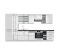 Vicco Mueble de Cocina Fame-Line, Blanco Alto Brillo/Blanco, 355 cm sin encimera