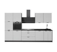 Vicco Mueble de Cocina Fame-Line, Blanco casa de Campo/Antracita, 340 cm, ET Antracita, para ampliación Individual con módulos compatibles