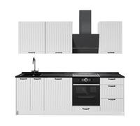 Vicco Mueble de Cocina Fame-Line, Blanco casa de Campo/Blanco, 230 cm