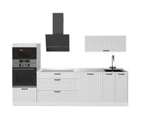 Vicco Mueble de Cocina Fame-Line, Blanco casa de Campo/Blanco, 280 cm