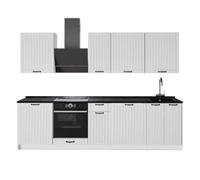 Vicco Mueble de Cocina Fame-Line, Blanco casa de Campo/Blanco, 280 cm