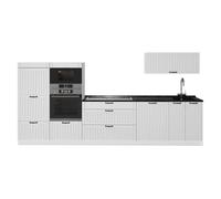 Vicco Mueble de Cocina Fame-Line, Blanco casa de Campo/Blanco, 340 cm