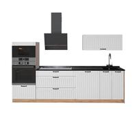 Vicco Mueble de Cocina Fame-Line Blanco casa de Campo/Roble Dorado 280 cm
