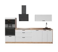 Vicco Mueble de Cocina Fame-Line Blanco casa de Campo/Roble Dorado 280 cm