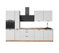 Vicco Mueble de Cocina Fame-Line Blanco casa de Campo/Roble Dorado 310 cm