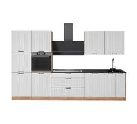 Vicco Mueble de Cocina Fame-Line Blanco casa de Campo/Roble Dorado 340 cm