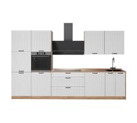 Vicco Mueble de Cocina Fame-Line Blanco casa de Campo/Roble Dorado 340 cm
