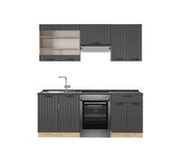 Vicco Mueble de Cocina Fame-Line, Gris Oscuro, 200 cm, ET Antracita