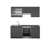 Vicco Mueble de Cocina Fame-Line, Gris Oscuro, 200 cm, ET Antracita