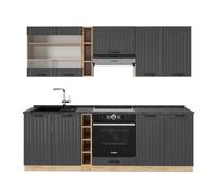 Vicco Mueble de Cocina Fame-Line, Gris Oscuro, 235 cm sin encimera
