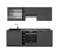 Vicco Mueble de Cocina Fame-Line, Gris Oscuro, 235 cm sin encimera