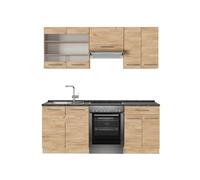 Vicco Mueble de Cocina Fame-Line, Roble Dorado, 200 cm, ET Antracita