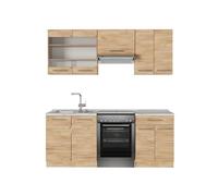 Vicco Mueble de Cocina Fame-Line, Roble Dorado, 200 cm, ET Mármol