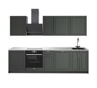 Vicco Mueble de Cocina Fame-Line, Verde Dorado Casa de Campo/Antracita, 280 cm, ET Mármol, para ampliación Individual con módulos compatibles
