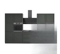 Vicco Mueble de Cocina Fame-Line, Verde Dorado Casa de Campo/Antracita, 340 cm, ET Antracita, para ampliación Individual con módulos compatibles