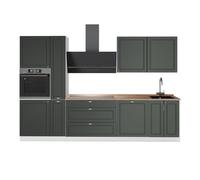 Vicco Mueble de Cocina Fame-Line Verde Dorado Casa de Campo/Blanco 310 cm