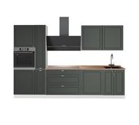Vicco Mueble de Cocina Fame-Line, Verde Dorado Casa de Campo/Blanco, 310 cm, ET Roble, para ampliación Individual con módulos compatibles