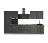 Vicco Mueble de Cocina Fame-Line Verde Dorado Casa de Campo/Blanco 340 cm