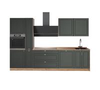 Vicco Mueble de Cocina Fame-Line Verde Dorado Casa de Campo/Roble 310 cm