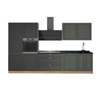 Vicco Mueble de Cocina Fame-Line, Verde Dorado Casa de Campo/Roble Dorado, 340 cm, ET Antracita, para ampliación Individual con módulos compatibles