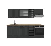 Vicco Mueble de Cocina R-Line, Antracita casa de Campo/Antracita, 240 cm