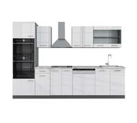 Vicco Mueble de Cocina R-Line, Blanco Alto Brillo, 300 cm