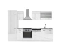 Vicco Mueble de Cocina R-Line, Blanco Alto Brillo/Blanco, 300 cm