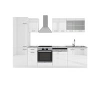Vicco Mueble de Cocina R-Line, Blanco Alto Brillo/Blanco, 300 cm sin encimera, Apto para la disposición Individual y ampliación de los módulos