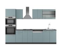 Vicco Mueble de Cocina R-Line, Gris Azulado/Antracita, 300 cm con Armario Alto, sin encimera