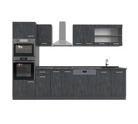 Vicco Mueble de Cocina R-Line, Hormigón Negro, 300 cm