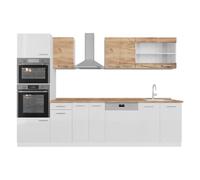 Vicco Mueble de Cocina R-Line, Oro Potencia Roble/Blanco, 300 cm | muebles bicolor, ENC Roble, con módulos de disposición variable y patas ajustables en altura