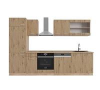 Vicco Mueble de Cocina R-Line, Roble Artesanal/Roble Dorado, 300 cm