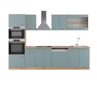 Vicco Mueble de Cocina R-Line, Roble Azul-Gris-Dorado, 300 cm