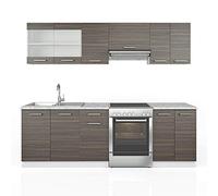 Vicco Mueble de Cocina Raul, Gris/Blanco, 240 cm sin encimera