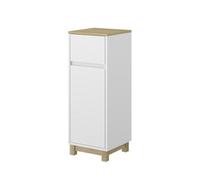 Vicco Mueble Midi Livia, Blanco, 30 x 80 cm con cajón, para Almacenamiento sobre el Inodoro con Zona de estantería Abierta