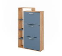 Vicco Mueble zapatero Orlando, Goldkraft roble/azul, 80 x 128.3 cm
