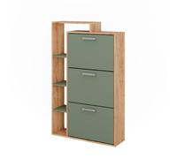 Vicco Mueble zapatero Orlando, Goldkraft roble/verde, 80 x 128.3 cm