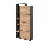 Vicco Mueble zapatero Orlando, Roble dorado/antracita, 80 x 166.1 cm