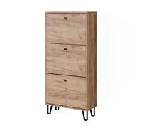 Vicco Mueble zapatero Siri, Roble dorado, 60 x 130 cm con 3 cajones abatibles