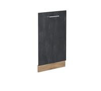 Vicco Panel Frontal del lavavajillas R-Line, Hormigón Negro, 45 cm